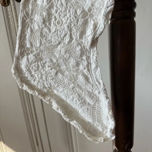 Vintage White Lace Cotton Stocking - Picture 4 of 5